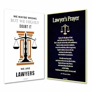 ArtinKart Combo Set of 2 Lawyer Prayer Firm Motivational Quote Theme Posters | Positive Inspirational Quotes for Home Office (12x18 inches, Multicolor, 2 Prints Set, Unframed)