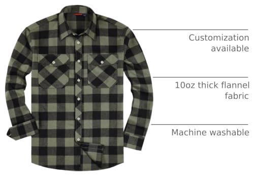 Image of Alimens & Gentle Men's Button Down Regular Fit Long Sleeve Plaid Flannel Casual Shirts