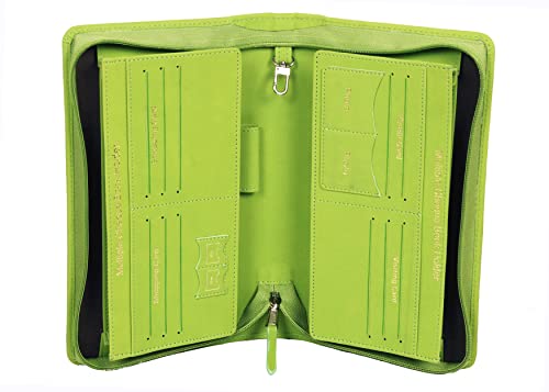 Image of Sukeshcraft Multiple Cheque Book Holder | Original PU Holds Upto 8 Cheque Books (PU -Light Green)