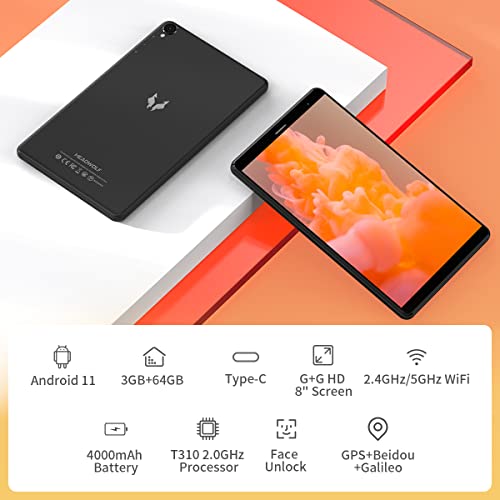 Headwolf 8 Inch Tablet, Fpad 1 Android 11 Tablet, 3Gb Ram 64Gb Rom 512Gb Tf Expand, Quad-Core A75 Processor Hd Display Dual Camera Tablet, Long Battery Life, 5G Wifi, Gps, Bluetooth 5.0 #TOP2