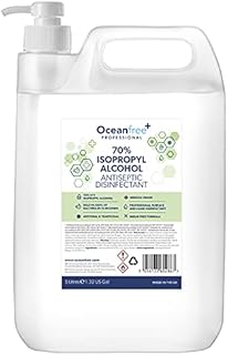 IPA Disinfectant Rubbing Isopropyl Alcohol with Pump - 5L Litre - Kills 99% Bacteria, Germs - Sanitiser Sanitizer (Single)