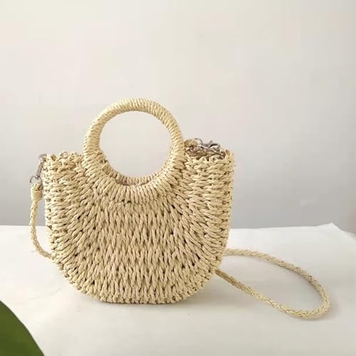 Image of Straw Purses for Women 2026 Summer Crossbody Bags Handmade Woven Purse Summer Beach Tote Bag Straw Satchel Handbag