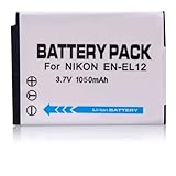 High Capacity 1050 mAH EN-EL12 Replacement Lithium-Ion Battery for Nikon CoolPix S620 S6100 S9100 S8100 S8000 S6000 S1100pj