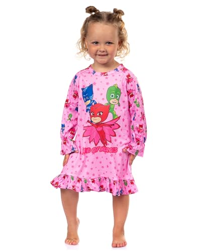 PJ Masks Toddler Girls' Gekko Catboy Owlette Characters Sleep Pajama Dress Nightgown