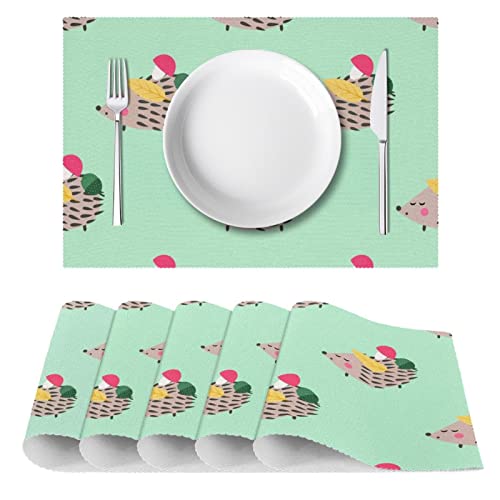 Set de table champignon et hérisson pour repas d'automne doux