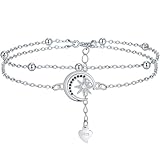 ♥verstellbare Armbänder♥ Ungefähr 17 + 4 cm Länge dieses mond stern freundschaft armband, Damen können dieses mond armband damen silber 925 für eine bequeme Passform an ihrem Handgelenk anpassen. (Hinweis: Aufgrund manueller Messung kann ein leichter Gewichts- oder Größenfehler auftreten.)