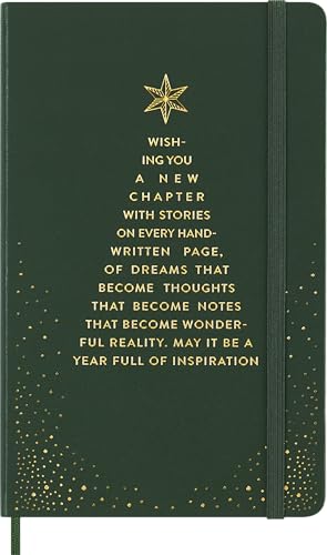 Moleskine Festive Notebook, Ruled Notebook, Hard Cover and Elastic Closure, Ideal as Christmas Gift, Colour Green - Image 2