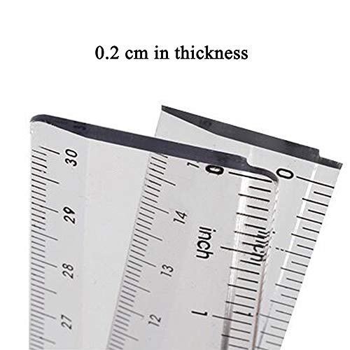 Monochef ZCE-01 2 Pack Plastic Ruler Straight Ruler Clear See Through Measuring Acrylic Tool thumb #1