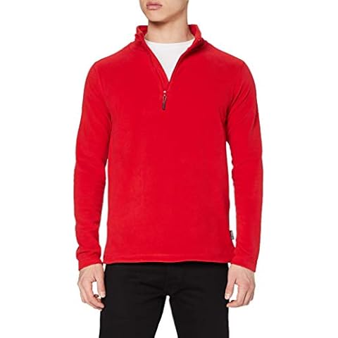Stedman Apparel Men's Active Fleece Half Zip/ST5020 Sweatshirt, Scarlet Red, Small Cover