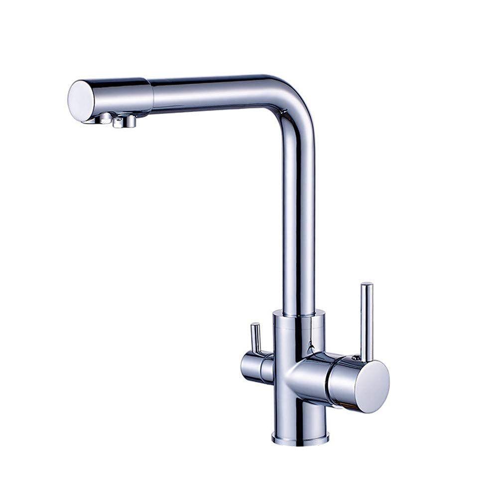 Robinet de cuisine en cuivre fin dorure galvanique avec filtre intégré