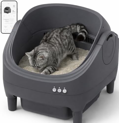 Self Cleaning Litter Box - Open Top Automatic Cat Litter Box with...