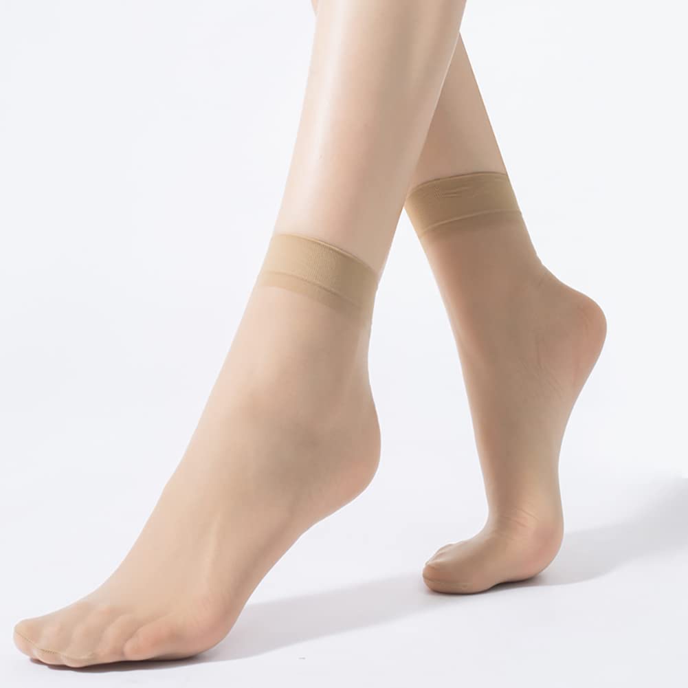 20 paia di calzini in nylon trasparente da donna, calzini sottili per sandali alla caviglia, collant alti alla caviglia, calze corte per donne e ragazze
