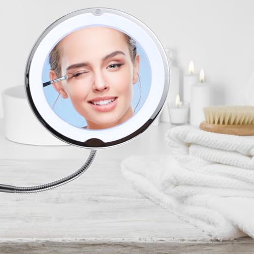 Espejo de Maquillaje 10X con Luz y Ventosa Giratorio miniatura 6