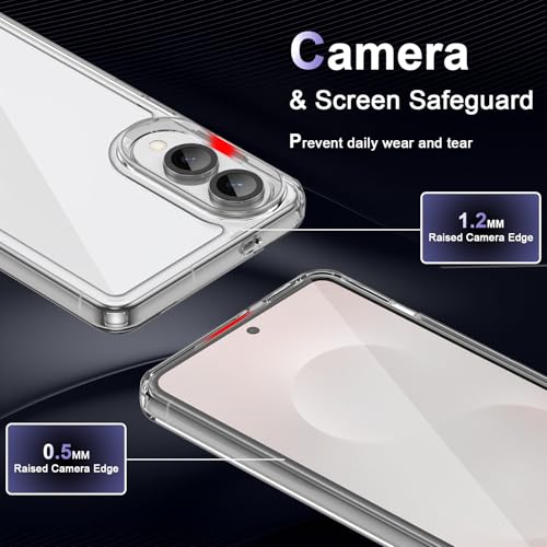 Image of Case for Samsung Galaxy S25 Edge 5G, Military Grade Drop Protection Phone Case, Yellowing Resistant, Anti-Scratch Hard PC Back, Shockproof Hard Ultra-Thin Protective Cover, Clear