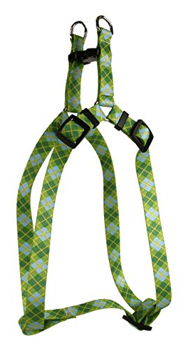 Image of Yellow Dog Design Argyle Green Step-in Dog Harness 3 /4 inch Wide and Fits Chest Circumference of 9 to 15 inch, Small