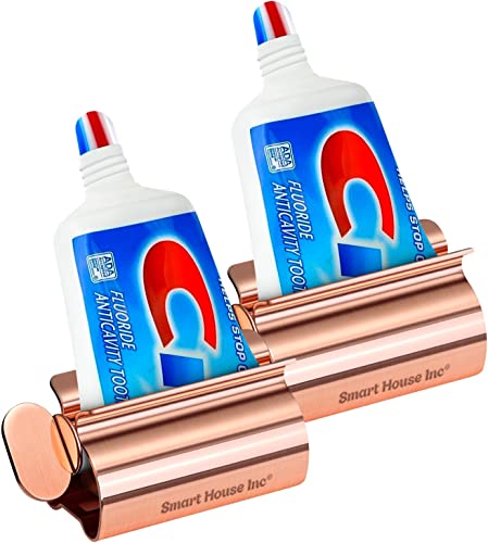 Image of Toothpaste Squeezer Tube Roller Stainless Steel Tube Squeezer Rollers, Saves Toothpaste, Creams, Puts an end to Waste (Coral)