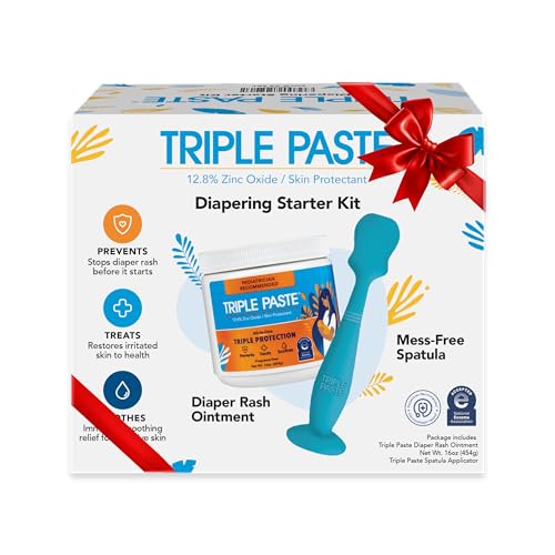 Image of Triple Paste Diaper Rash Cream for Baby & Baby Spatula Bundle - 16 oz Zinc Oxide Ointment and Spatula Treatment, Soothe and Prevent Rash with a Pediatrician-Recommended Hypoallergenic Formula