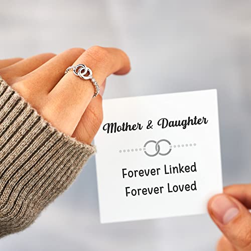 STORYJEWELLERY Mother & Daughter Ring - Sterling Silver Forever Linked Gift2