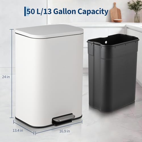 Caneca de basura rectangular GAOMON 50L acero inoxidable miniatura 2