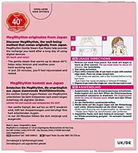 MegRhythm Self Heated Gentle Steam Eye Mask, Unscented, for Relaxation and Eye Strain, Pack of 5