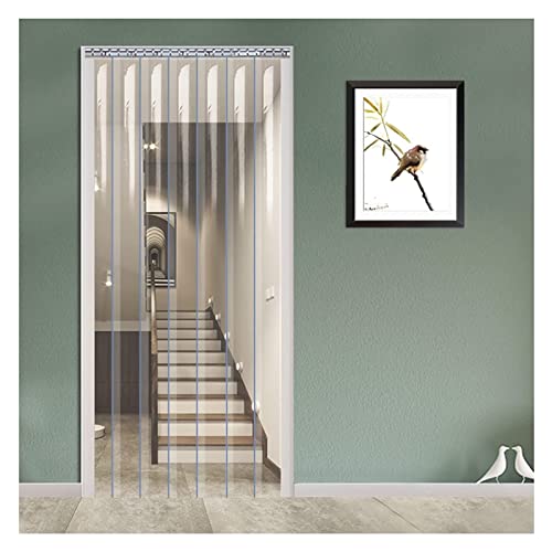 SYFXZZDS Cortinas Lamas PVC Transparente, Cortina Industrial por Hogar Fábrica, Tamaño Personalizado, Instalación Fácil, 72 Tamaños, 2,2mm (Size : 195x220cm/76.77x86.61in)
