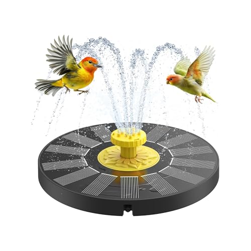 Noctila Solar Bird Bath Fountain, Solar Pump No Battery with 7 Nozzles & 4 Fixed Rods for Garden, Pond, Pool, Patio,Hummingbird, Outdoor Decor