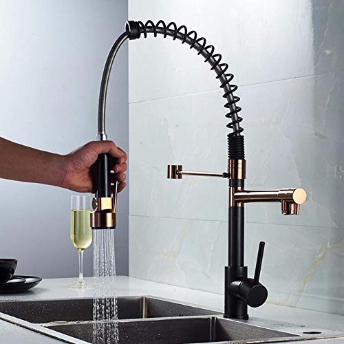 Robinet de cuisine multifonction rotatif avec douchette eau chaude froide - 4