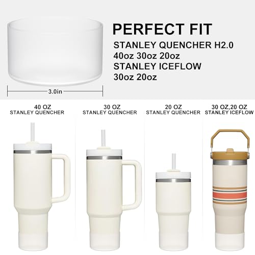 Image of Affute Protective Silicone Boot for Stanley Quencher H2.0 40 30 20 oz & IceFlow Flip 30 20 oz, BPA Free Anti-Noise Anti-Scratch, Stanley Cup Protector Sleeve Cover Boot