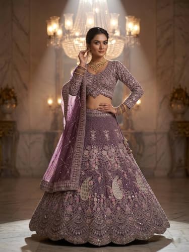 Image of Lehenga choli For Womens and Girls Soft Butterfly Net Lehenga Choli with Coding Sequins Work Dupatta | Semi Stitched Designer Ethnic Set