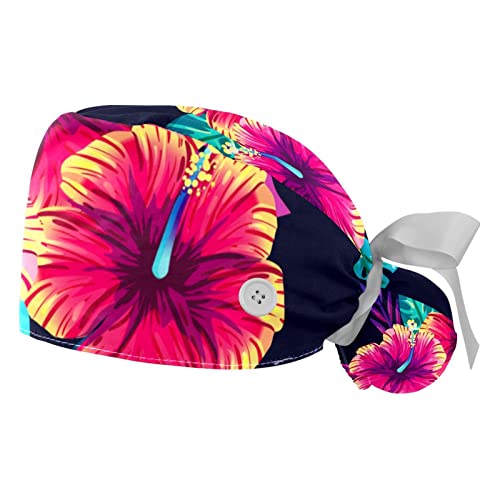 Casquettes de travail respirantes JDEZ à motif floral violet contre la chaleur - Lot de 2