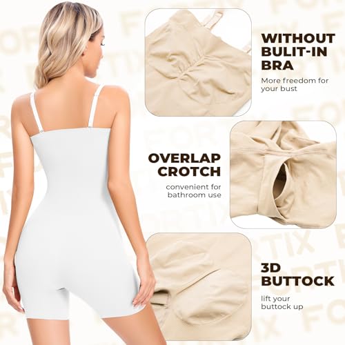 Image of fortix Strapless Shapewear Bodysuit for Women Tummy Control Full Body Shaper Snacthed Bodysuit Seamless Under Dresses