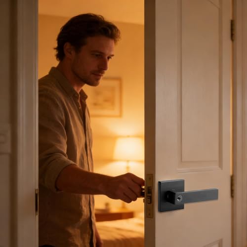 Poignée de porte intimité moderne avec serrure robuste pour la sécurité de la maison - 8