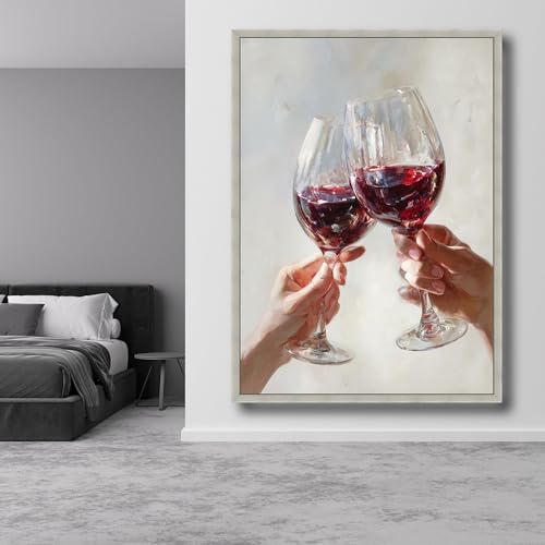 Tableau sur toile moderne 70x100 cm et affiche imprimée verres à boire pour cuisine