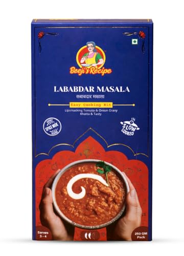 Image of Beeji's Recipe Lababdar Masala Gravy Paste | Cook in 15 Mins | Just Add Fresh Vegetables, Paneer or Chicken | Made with Pure Ghee | No Preservatives | 250g Serves 3-4