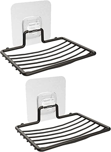 Image of BHARANI MART- Self-Adhesive Bathroom Corner Shelf || Soap Holder || Shower Shelf || Kitchen Rack & Holder || Sink Holder (GI Metal, Powder Coated Finish) (1 Pcs, Soap Stand)