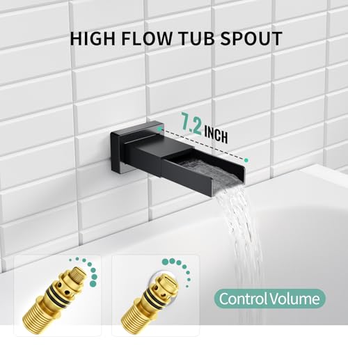 Image of SR SUN RISE 10'' All-Metal Shower System with Tub Spout Handheld Sprayer