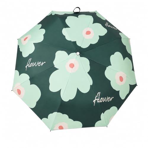 Image of The Purple Tree Colorful Floral Print UV Protection Umbrella for Women & Men | Auto Open & Close Folding Umbrella | Windproof, Lightweight, Travel Umbrella with Sun UPF 50+ Protection