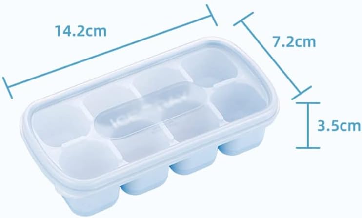 Ice Cube Silicone Household Homemade Ice Cube Storage Box Ice Maker Food-Grade Quick- Ice Box with Lid (Pink 14.2 * 7.2 * 3.5CM) (Yellow 14.2 * 7.2 * 3.5CM)