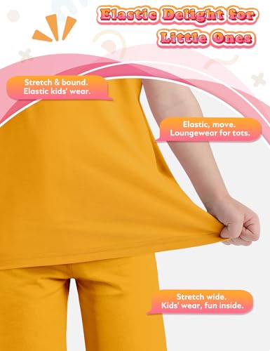 Boys Summer Outfits,Cotton Ultra-Soft T Shirt and Short Sets for Toddler Little Girl,2 Piece Kids Clothes Sets 18M-8Y4