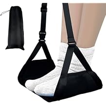 Airplane Foot Hammock,Airplane Footrest,Desk Feet Hammock to Relax Your Feet,Portable Foot Hanger for Airplane Travel Accessory for Long Trip w/Memory Foam&Hardboard,Ideal for Pain and Swelling Relief