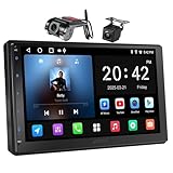 ATOTOZONE A5L Android Double Din Car Stereo with Backup Camera & DVR Dashcam, 7 Inch Wireless CarPlay Android Auto, GPS Navigation, Wi-Fi/Bluetooth/USB, 24-Band EQ, DSP/LRV, Mirror Link