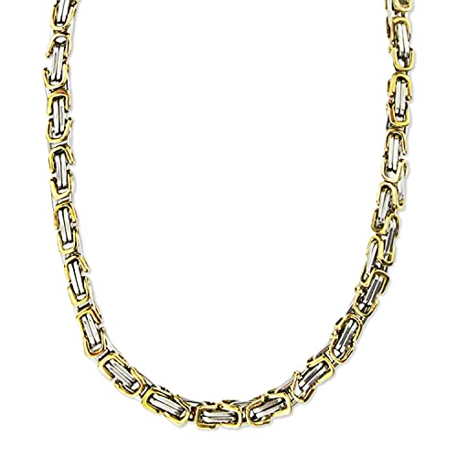 Collier homme maille byzantine au quotidien chaîne acier 6mm de 65cm