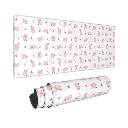 Alfombrilla de escritorio grande de cerdo rosado ideal para estudiar, jugar y trabajar en casa