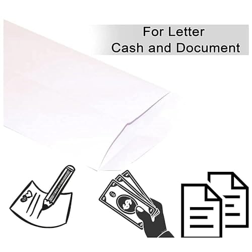 Image of Shuban Premium White Cheque Size Paper Envelop, Thickness 80 GSM Ideal for Home Office Business Corporate Secure Mailing - 9.5 inch X 4.5 inch - (50 pcs)