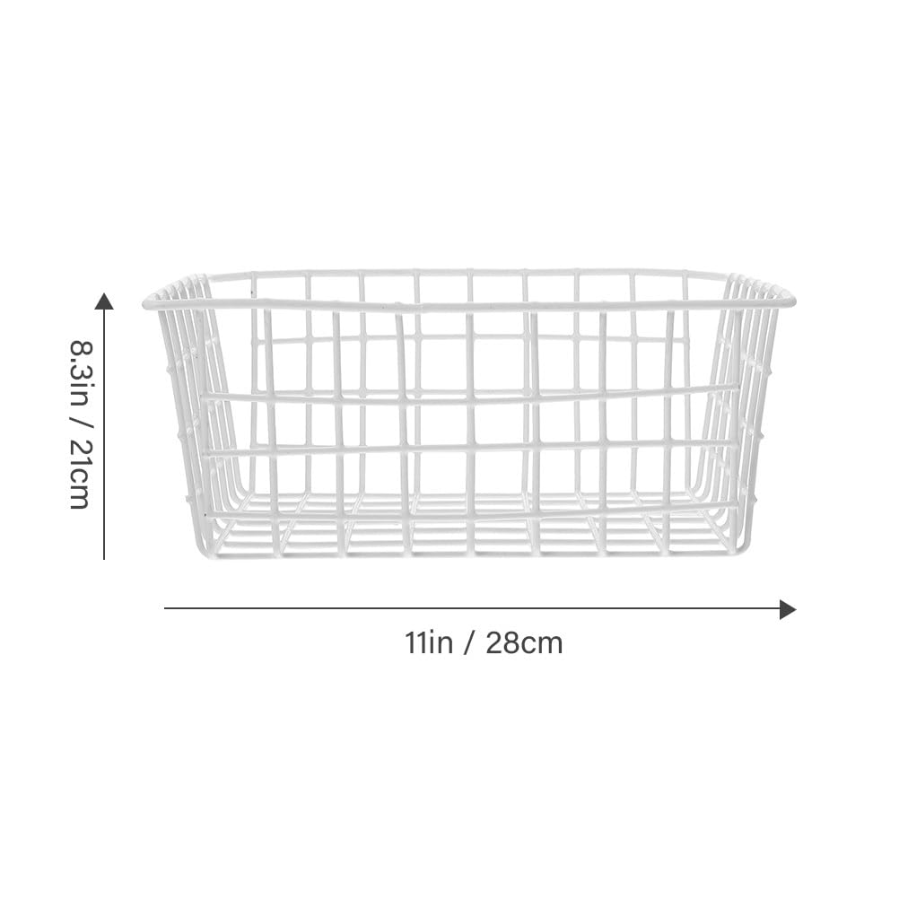 HEMOTON Cestas De Alambre Para Congelador, Organizador De Alimentos, 11 X 8.5 X 4.7 Pulgadas, Cestas De Almacenamiento Para Frutas, Verduras, Aperitivos, Bebidas, 2 Piezas