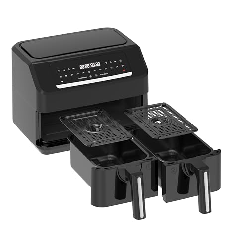 Emerio AF-130376.1 Digitale dubbele airfryer, frituren met hete lucht zonder extra olie, 2 x 3,6 l volume, 12 programma's, BPA-vrij, SYNC FINISH-functie (beide tegelijkertijd klaar) - Afbeelding 6