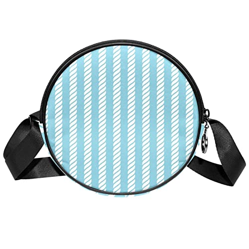 Borsa a tracolla rotonda a punto avvolgente picchiettando borsa a tracolla per le donne, Multicolore, 6.7x6.7x2.3 in, Zaini a tracolla