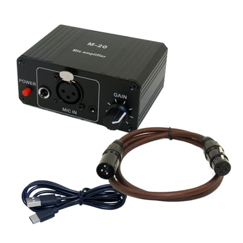 Hoite Préampli Micro, Amplificateur Micro À Gain Élevé 48 V Avec Alimentation Fantôme Et Sortie XLR