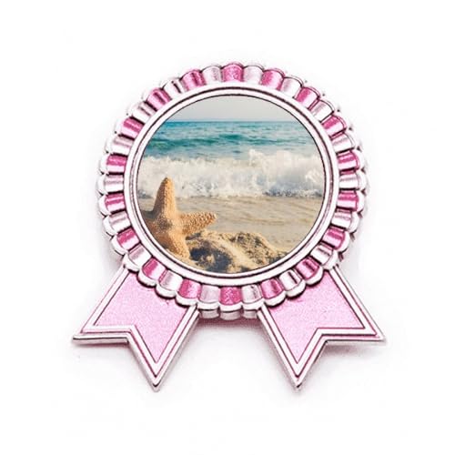 Broche rose étoile de mer médaille de plage en métal cadeau souvenir idéal