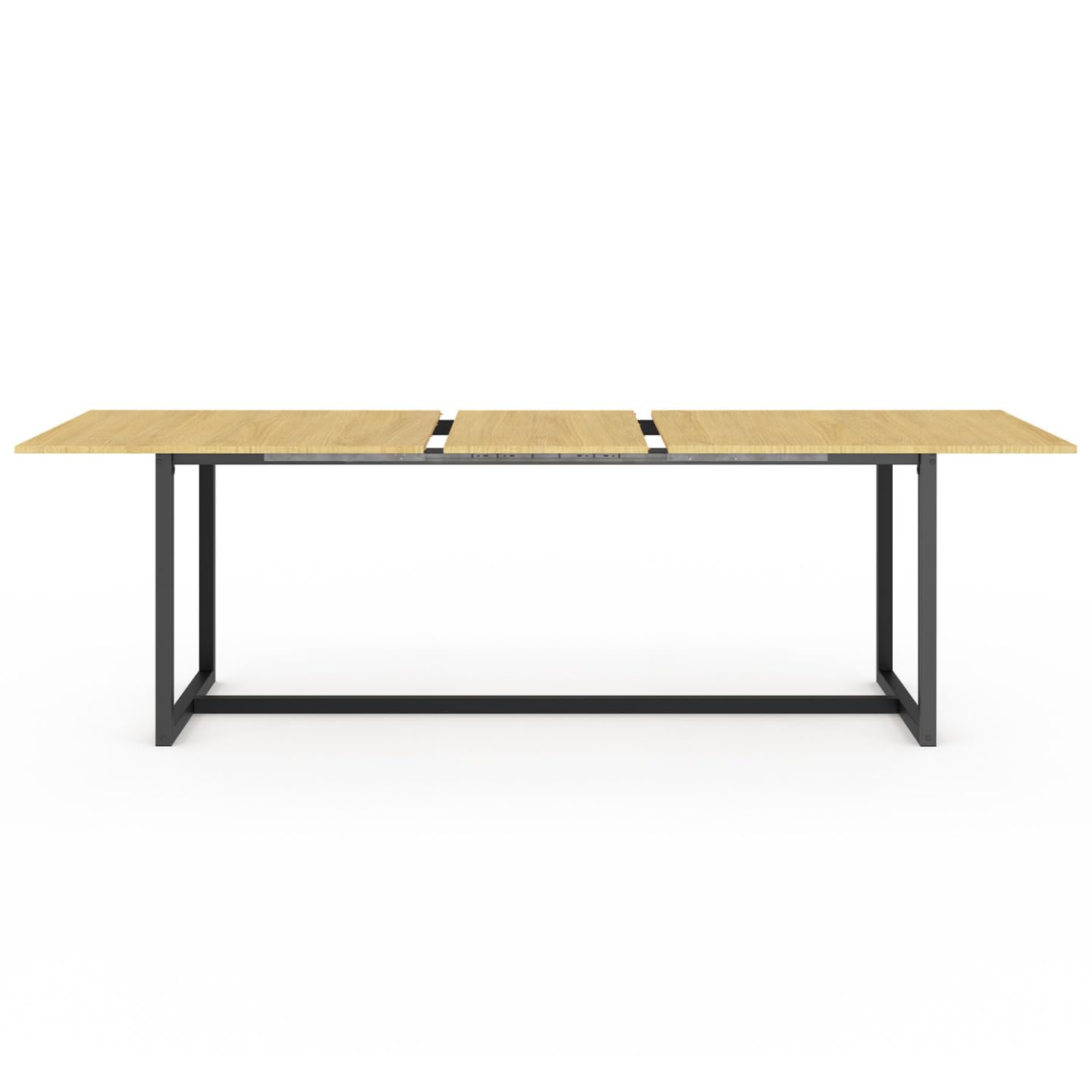 IDMarket – Mesa de comedor extensible rectangular Detroit 8-12 personas, diseño industrial 200-250 cm